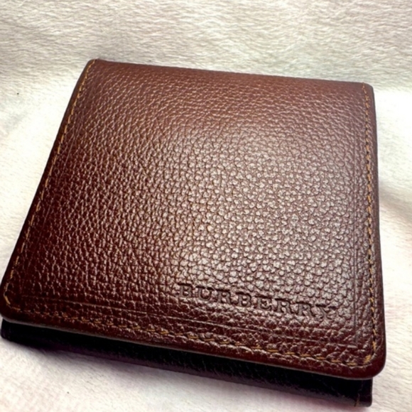 Burberry Handbags - Burberry Coin Pouch/Brown Pebbled Leather/Nova Check Interior 3"×3" BNWOT